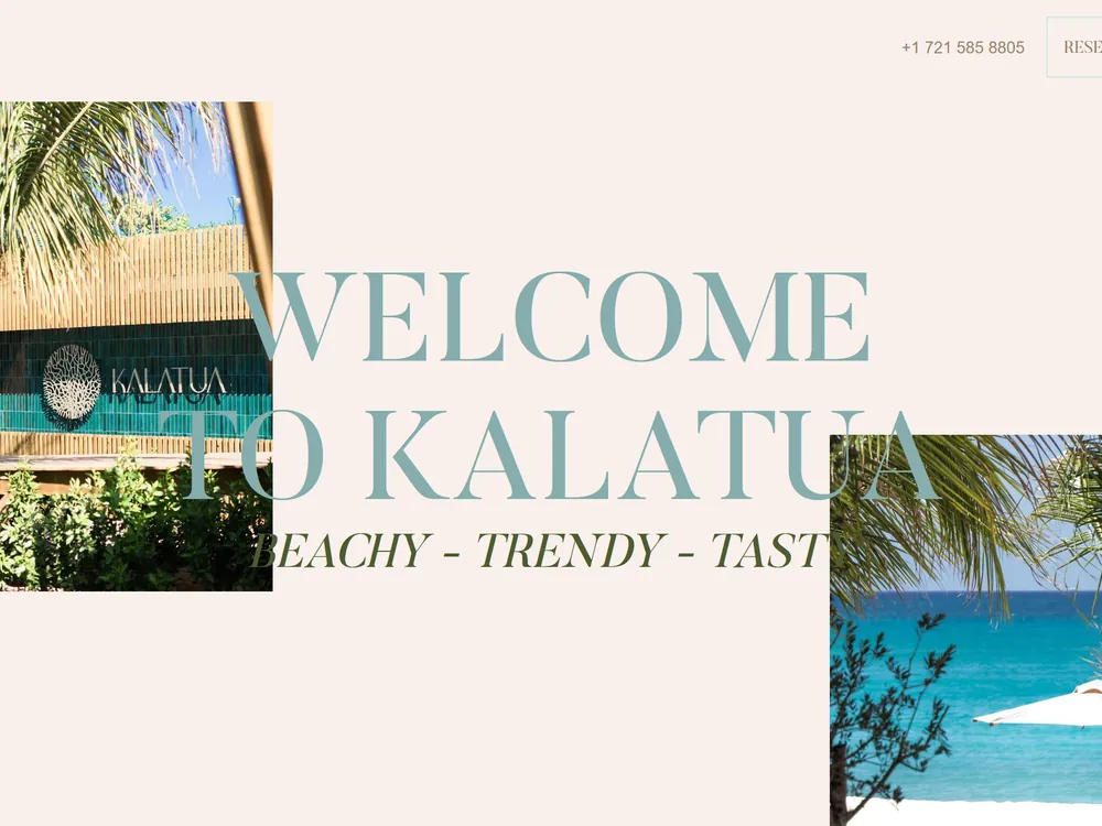 Placeholder: screenshot of the original Kalatua Webflow homepage, presented as a restaurant site